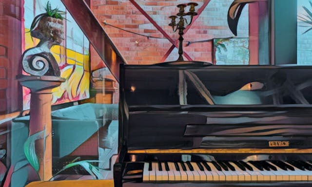 image of an abstract piano representing networking venue for an event