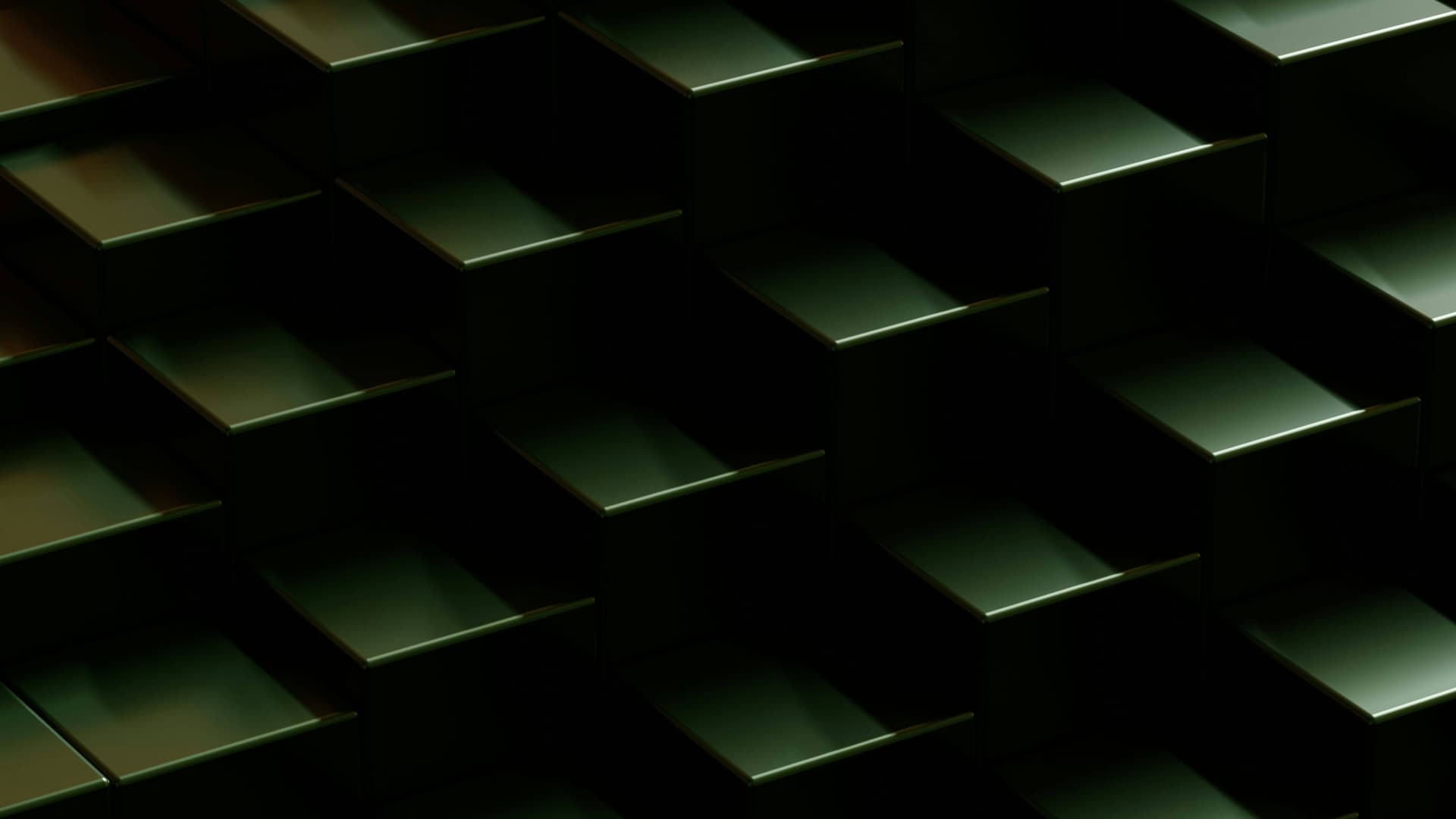 Abstract green stepped blocks