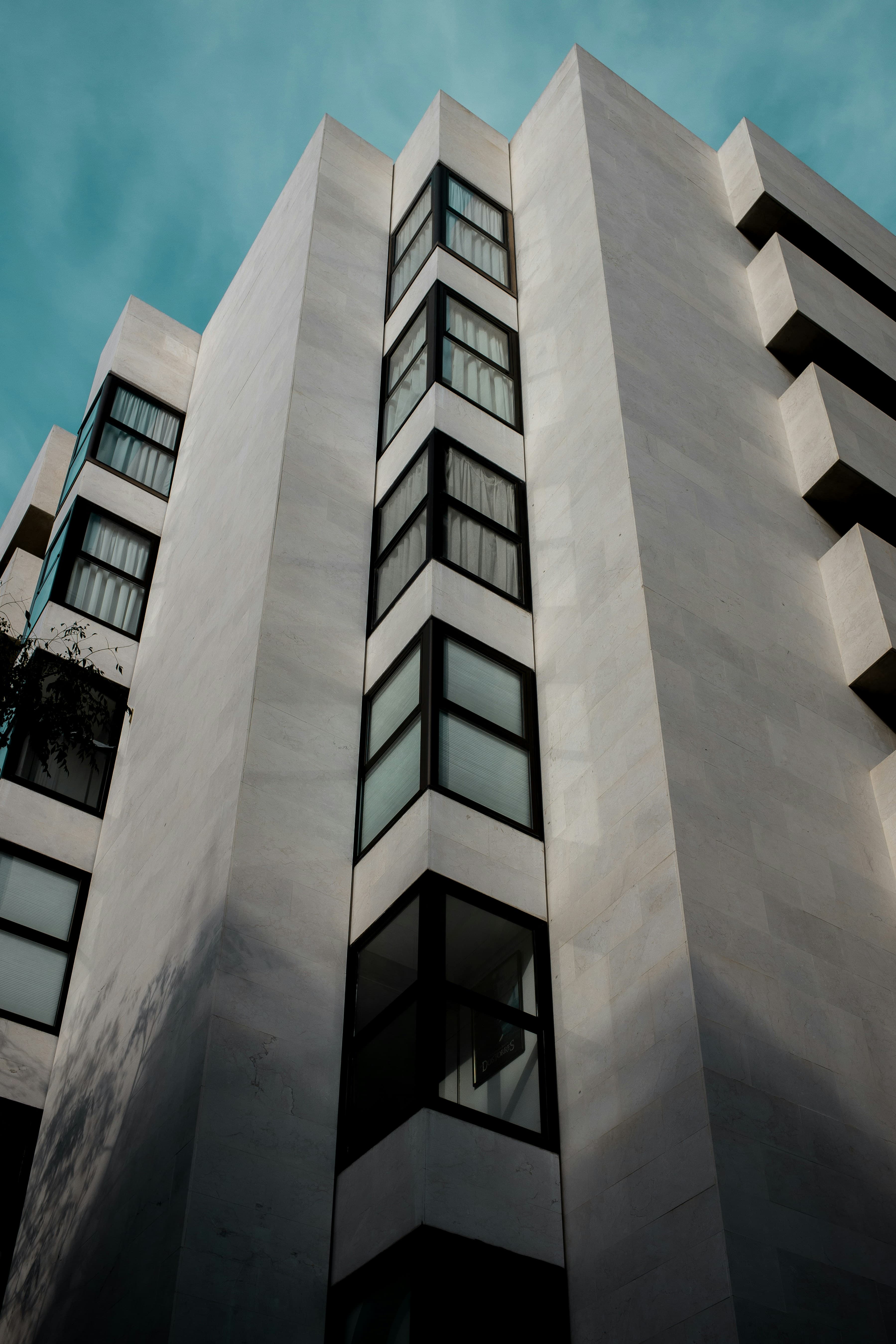 White residential building facade