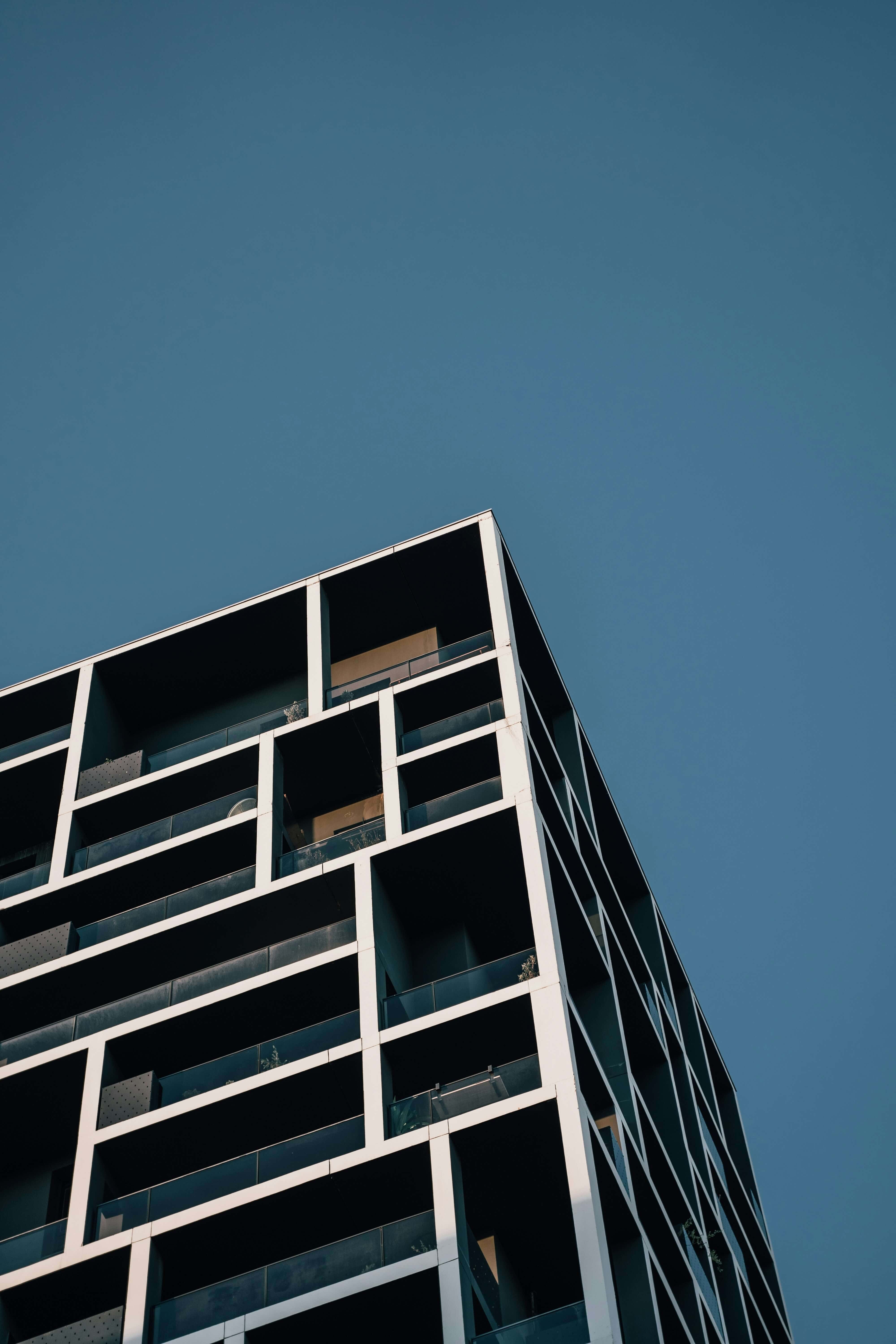 Modern residential building with balconies