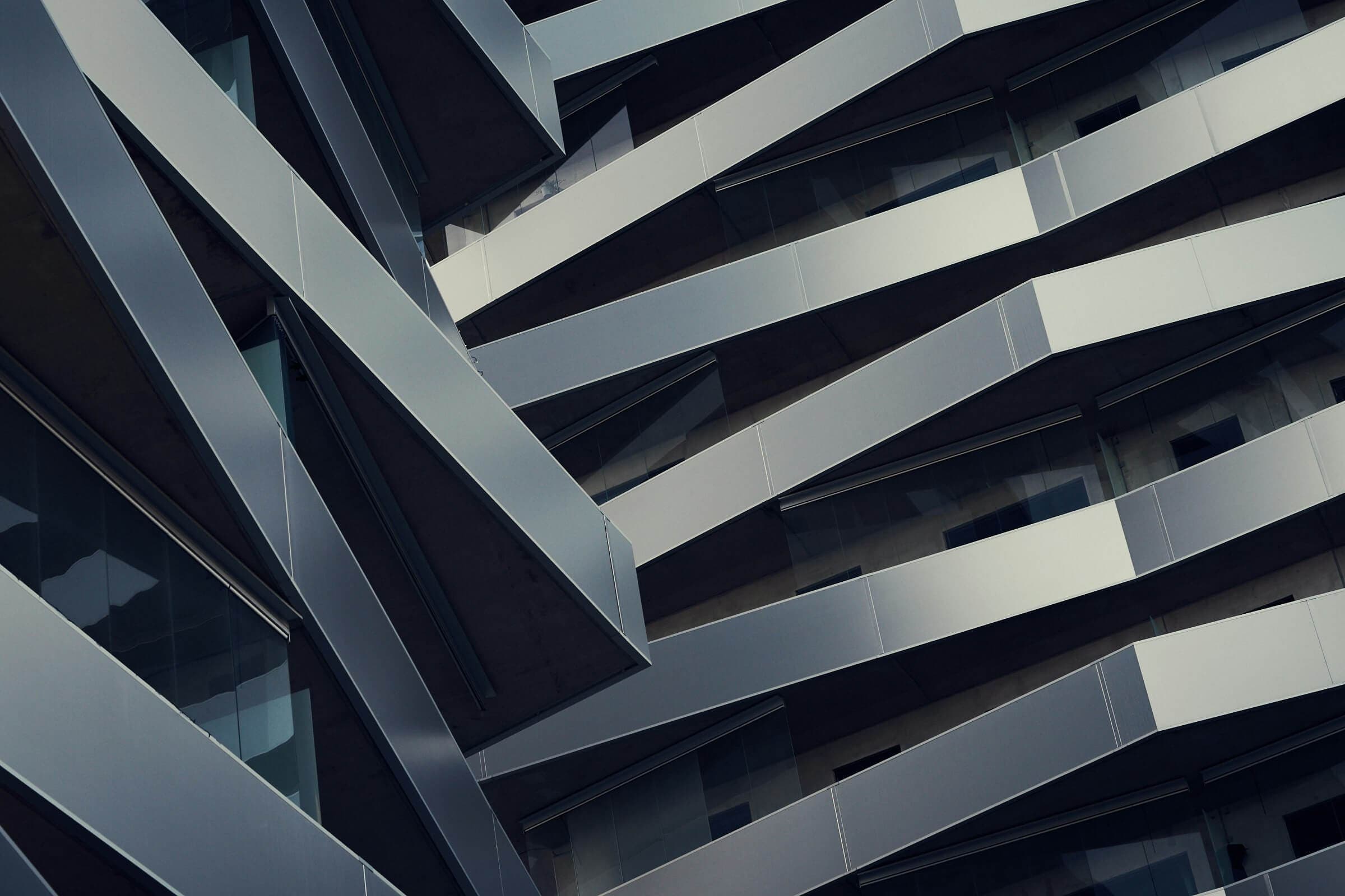 Modern apartment building facade